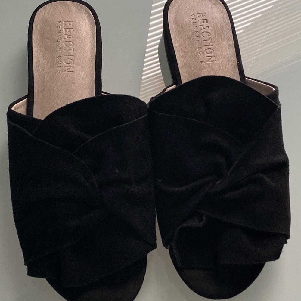 KCole REACTION Vanya black suede sandal mule slide
